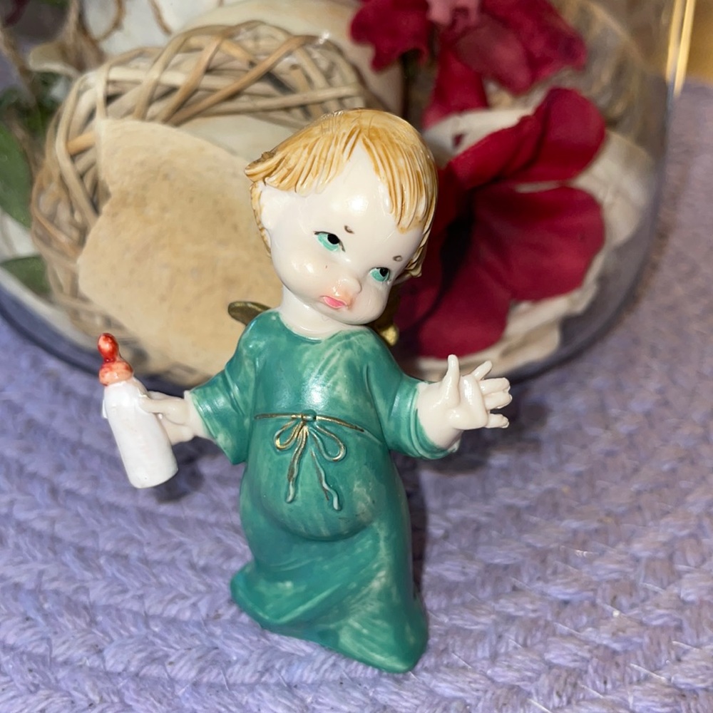 Vintage Depose Italy Mini Angel Ornament!